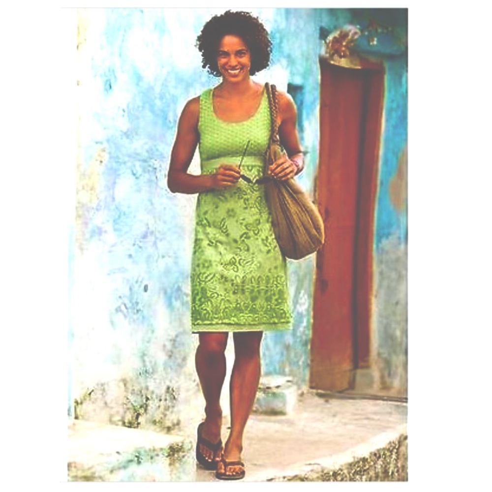 Athleta Green Vyasa Double Layer Tie Back Dress Size Medium